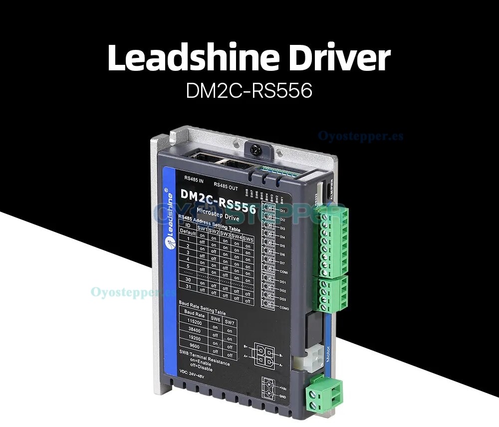 Leadshine DM2C-RS556 2,1-5,6A 20-50VCC Controlador paso a paso integrado para motor paso a paso Nema 17, 23, 24